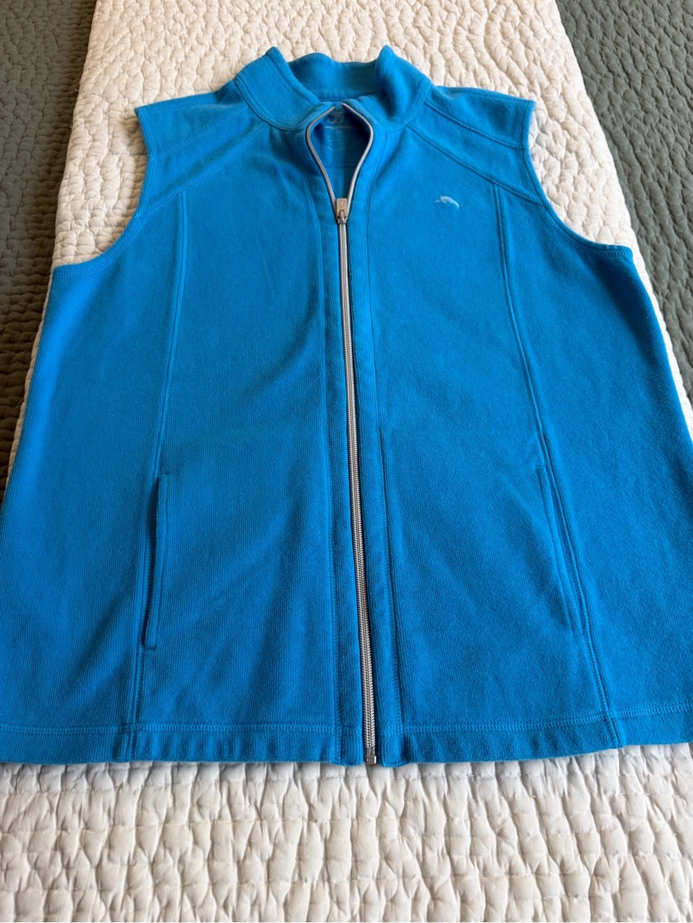 Tommy Bahama Azure Blue Zip-Up Vest